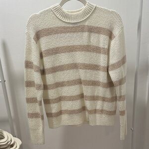 Striped Cream and Tan Men's Sweater